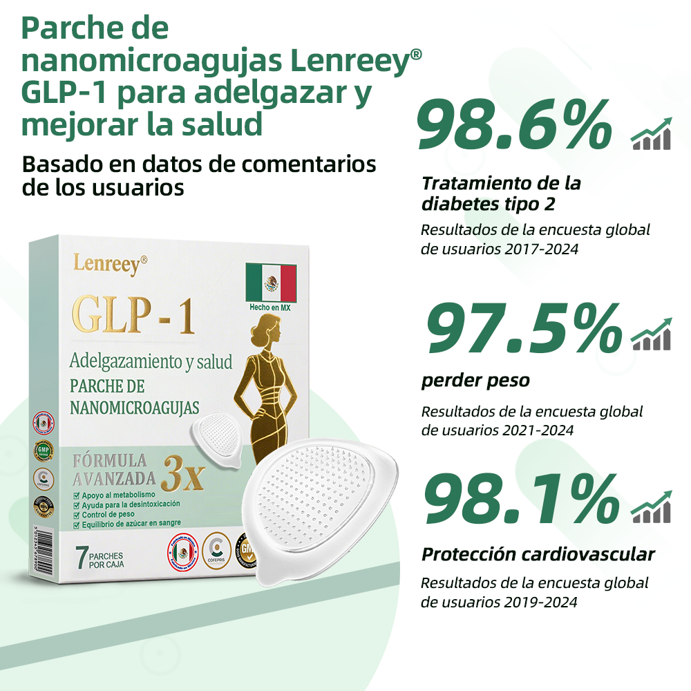 【Último día de promoción: 60% DE DESCUENTO🏅】Lenreey® Parche NANO de microagujas NIDDK-Tirzepatide para Adelgazar y Salud(Sin dolor, liberación 24/7 | Pierde 9 kg RÁPIDO | Reducción del 90% en azúcar | )🍀